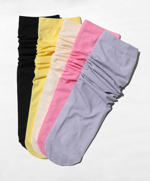 minsobi(ミンソビ)の「シアーハイソックス(タイツ/ストッキング・レディース・ブラック/グレー/イエロー/ライトピンク/Cream・FREE)」の10枚目の写真