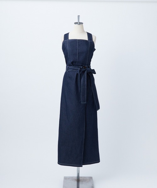 one after another NICE CLAUP（ワンアフターアナザーナイスクラップ）の「スリットステッチジャンパースカート（ジャンパースカート・レディース・ブラック/ネイビー/アイボリー・FREE）」の15枚目の写真