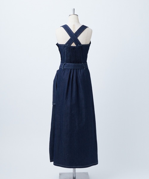 one after another NICE CLAUP（ワンアフターアナザーナイスクラップ）の「スリットステッチジャンパースカート（ジャンパースカート・レディース・ブラック/ネイビー/アイボリー・FREE）」の20枚目の写真