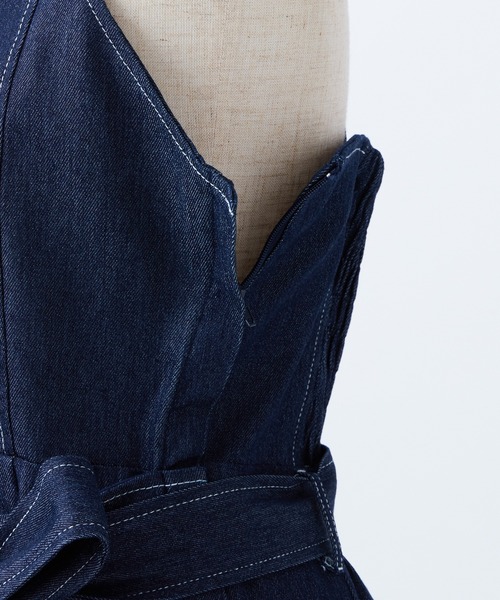 one after another NICE CLAUP（ワンアフターアナザーナイスクラップ）の「スリットステッチジャンパースカート（ジャンパースカート・レディース・ブラック/ネイビー/アイボリー・FREE）」の7枚目の写真