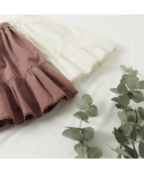 apres les cours（アプレレクール）の「裾レース切替えスカート（スカート・キッズ・ブラウン/アイボリー・90/100/110/120/130/140）」の7枚目の写真