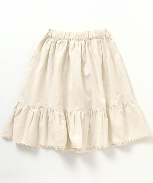 apres les cours（アプレレクール）の「裾レース切替えスカート（スカート・キッズ・ブラウン/アイボリー・90/100/110/120/130/140）」の10枚目の写真