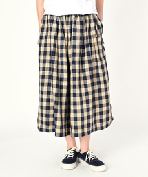 45R インドリネンツイルのマルチ縞イージースカート　¥52,800 45R（フォーティファイブアール）の「インドリネンツイルの