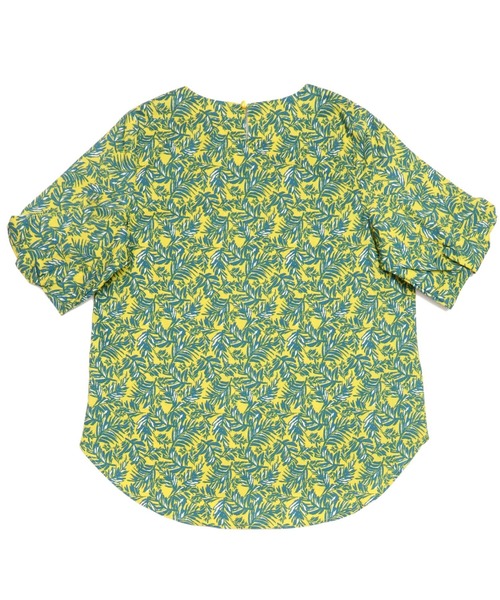 TOKYO SHIRTS(トウキョウシャツ)の「袖リボン ボタニカル柄 半袖ブラウス(シャツ/ブラウス・レディース・ブラック/イエロー×グリーン・M/L/LL)」の11枚目の写真