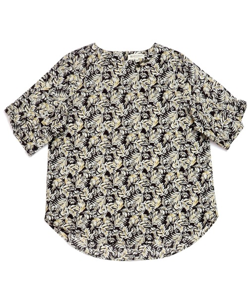TOKYO SHIRTS(トウキョウシャツ)の「袖リボン ボタニカル柄 半袖ブラウス(シャツ/ブラウス・レディース・ブラック/イエロー×グリーン・M/L/LL)」の16枚目の写真