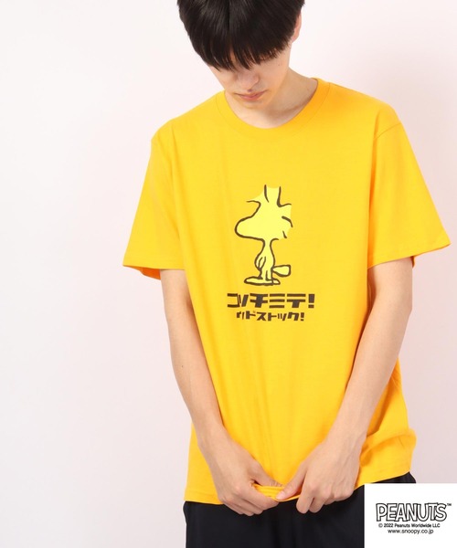 PEANUTS（ピーナッツ）の「PEANUTS ｽﾇｰﾋﾟｰ/ﾁｬｰﾘｰﾌﾞﾗｳﾝ/ｳｯﾄﾞｽﾄｯｸ コッチミテ！半袖Tシャツ（Tシャツ/カットソー・レディース・ホワイト/ブラック/ネイビー/ピンク/オレンジ/ホワイト系その他/ブラック系その他/杢グレー/グレー系その他/グレイッシュブルー/ホワイト系その他2/ホワイト系その他3・S/M/L/LL）」の12枚目の写真