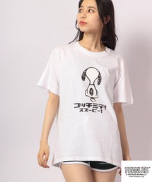 PEANUTS ｽﾇｰﾋﾟｰ/ﾁｬｰﾘｰﾌﾞﾗｳﾝ/ｳｯﾄﾞｽﾄｯｸ コッチミテ！半袖Tシャツ