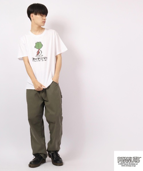 PEANUTS（ピーナッツ）の「PEANUTS ｽﾇｰﾋﾟｰ/ﾁｬｰﾘｰﾌﾞﾗｳﾝ/ｳｯﾄﾞｽﾄｯｸ コッチミテ！半袖Tシャツ（Tシャツ/カットソー・レディース・ホワイト/ブラック/ネイビー/ピンク/オレンジ/ホワイト系その他/ブラック系その他/杢グレー/グレー系その他/グレイッシュブルー/ホワイト系その他2/ホワイト系その他3・S/M/L/LL）」の18枚目の写真