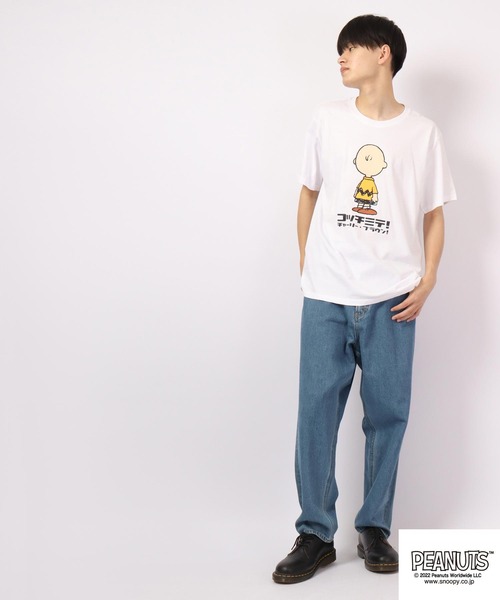 PEANUTS ｽﾇｰﾋﾟｰ/ﾁｬｰﾘｰﾌﾞﾗｳﾝ/ｳｯﾄﾞｽﾄｯｸ コッチミテ！半袖Tシャツ（T
