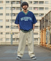 『SILVER BULLET SELECT AP/シルバーバレットセレクト』ラインリブ布帛カレッジTシャツ