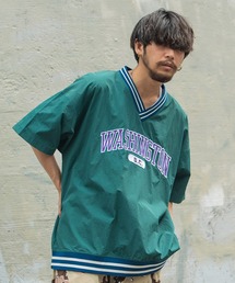『SILVER BULLET SELECT AP/シルバーバレットセレクト』ラインリブ布帛カレッジTシャツ