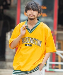 『SILVER BULLET SELECT AP/シルバーバレットセレクト』ラインリブ布帛カレッジTシャツ