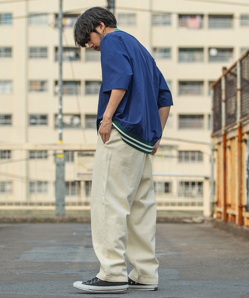 SILVER BULLET(シルバーバレット)の「『SILVER BULLET SELECT AP/シルバーバレットセレクト』ラインリブ布帛カレッジTシャツ(Tシャツ/カットソー・メンズ・マスタード/ブラック/グリーン/ネイビー・L/M)」の15枚目の写真