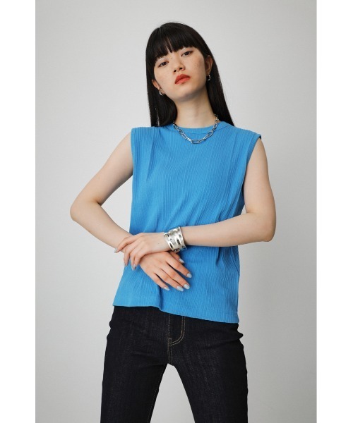 Miaou 青色 花柄 シースルータンクトップ Miaou 青色 花柄 シースルータンクトップ Miaou 青色 花柄 シースルー