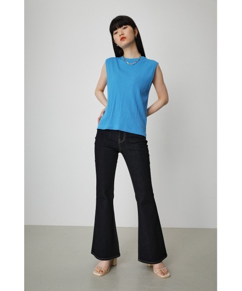 AZUL by moussy(アズールバイマウジー)の「SLEEVELESS HIGH NECK CUT TOPS/スリーブレスハイネックカットトップス(タンクトップ・レディース・ブラック/オフホワイト/オレンジ/ブルー・SMALL/MEDIUM)」の20枚目の写真