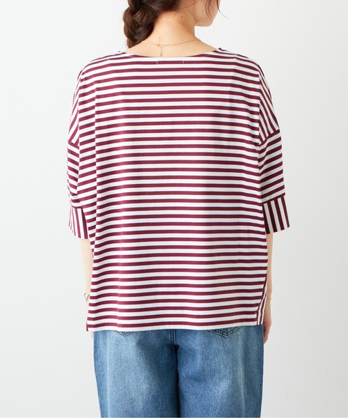PUAL CE CIN（ピュアルセシン）の「切替ボーダーTシャツ（Tシャツ/カットソー・レディース・グリーン/ボルドー/ネイビー・FREE）」の9枚目の写真