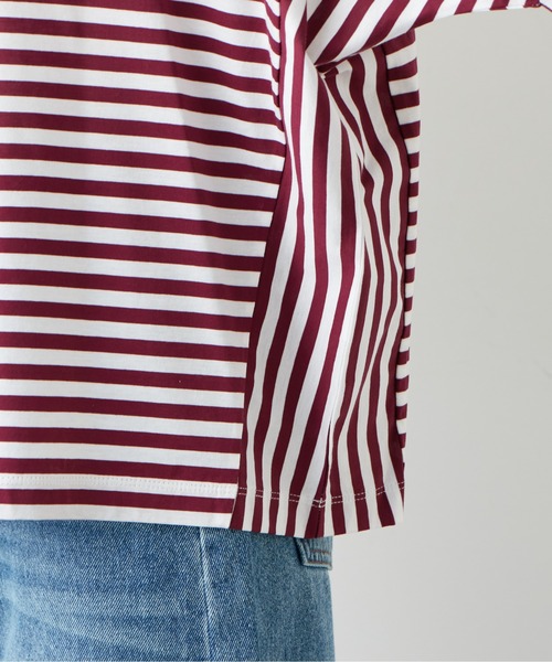 PUAL CE CIN（ピュアルセシン）の「切替ボーダーTシャツ（Tシャツ/カットソー・レディース・グリーン/ボルドー/ネイビー・FREE）」の7枚目の写真