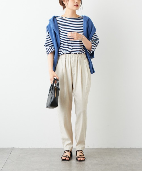 PUAL CE CIN（ピュアルセシン）の「切替ボーダーTシャツ（Tシャツ/カットソー・レディース・グリーン/ボルドー/ネイビー・FREE）」の13枚目の写真