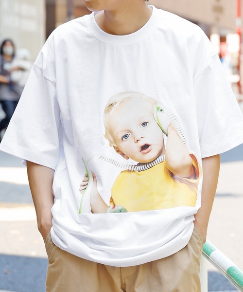 acme de la vie(アクメドラビ)の「Acme de la vie/アクメドラビ BABY FACE TELEPHONE BABY SHORT SLEEVE T-SHIRT R WHITE プリントTシャツ(Tシャツ/カットソー・メンズ・ホワイト・1/2)」の16枚目の写真