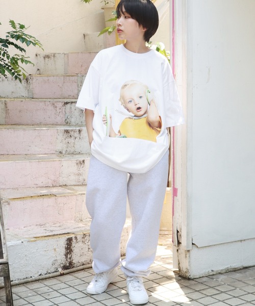 Tシャツ・カットソー ACME DE LA VIE BABY FACE TELEPHONE GIRL SHORT SLEEVE 4BUK090 Tシャツ・カットソー ACME DE LA VIE BABY FACE TELEPHONE GIRL