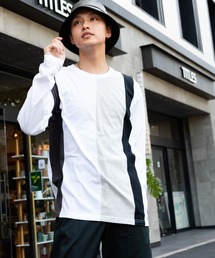 【BLUE STANDARD/ブルースタンダード】ZEROSTAIN ゼロステイン 汗染みの目立ちにくいTシャツ UVカット　撥水性　汚れが付きにくい カラーステッチ 切り替えデザインロンT