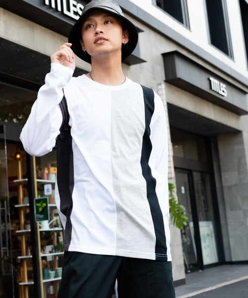 Blue Standard (ブルースタンダード)の「【BLUE STANDARD/ブルースタンダード】ZEROSTAIN ゼロステイン 汗染みの目立ちにくいTシャツ UVカット 撥水性 汚れが付きにくい カラーステッチ 切り替えデザインロンT(Tシャツ/カットソー・メンズ・ホワイト系その他/ブルー系その他/ブラック系その他/ダークブルー/ブラック/チャコールグレー/その他/オリーブ/ホワイト・LARGE/MEDIUM/X-LARGE)」の9枚目の写真