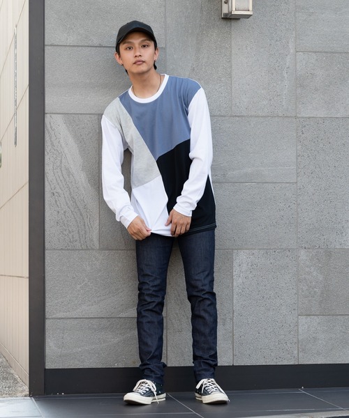 Blue Standard (ブルースタンダード)の「【BLUE STANDARD/ブルースタンダード】ZEROSTAIN ゼロステイン 汗染みの目立ちにくいTシャツ UVカット 撥水性 汚れが付きにくい カラーステッチ 切り替えデザインロンT(Tシャツ/カットソー・メンズ・ホワイト系その他/ブルー系その他/ブラック系その他/ダークブルー/ブラック/チャコールグレー/その他/オリーブ/ホワイト・LARGE/MEDIUM/X-LARGE)」の14枚目の写真