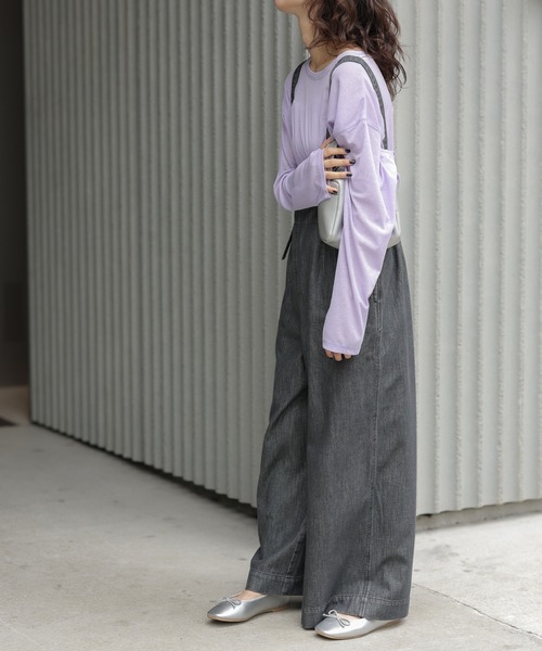 CIAOPANIC TYPY(チャオパニックティピー)の「【TYPYDENIM】サス付きワイドパンツ(デニムパンツ・レディース・ブラック/ネイビー・SMALL/MEDIUM/LARGE)」の5枚目の写真