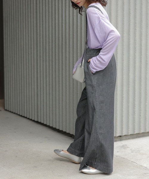 CIAOPANIC TYPY(チャオパニックティピー)の「【TYPYDENIM】サス付きワイドパンツ(デニムパンツ・レディース・ブラック/ネイビー・SMALL/MEDIUM/LARGE)」の6枚目の写真