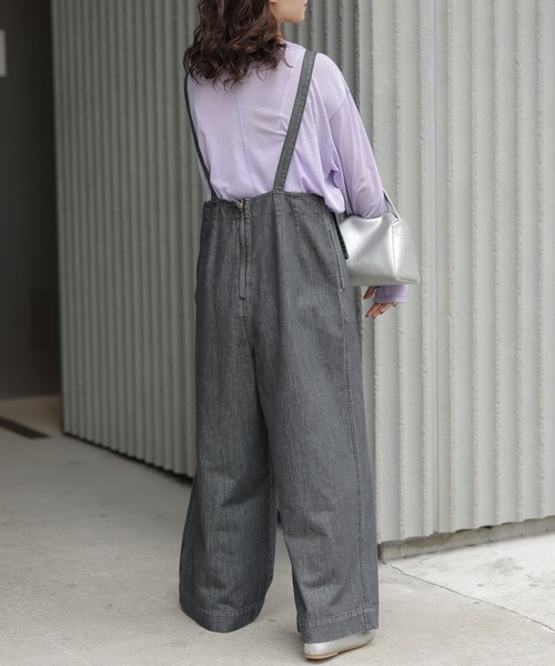 CIAOPANIC TYPY(チャオパニックティピー)の「【TYPYDENIM】サス付きワイドパンツ(デニムパンツ・レディース・ブラック/ネイビー・SMALL/MEDIUM/LARGE)」の7枚目の写真