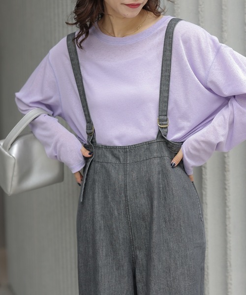 CIAOPANIC TYPY(チャオパニックティピー)の「【TYPYDENIM】サス付きワイドパンツ(デニムパンツ・レディース・ブラック/ネイビー・SMALL/MEDIUM/LARGE)」の9枚目の写真