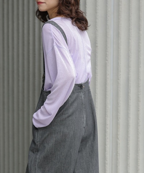 CIAOPANIC TYPY(チャオパニックティピー)の「【TYPYDENIM】サス付きワイドパンツ(デニムパンツ・レディース・ブラック/ネイビー・SMALL/MEDIUM/LARGE)」の11枚目の写真