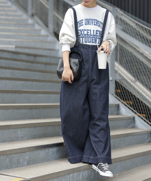 CIAOPANIC TYPY(チャオパニックティピー)の「【TYPYDENIM】サス付きワイドパンツ(デニムパンツ・レディース・ブラック/ネイビー・SMALL/MEDIUM/LARGE)」の15枚目の写真