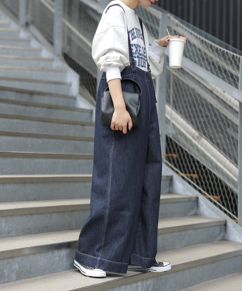 CIAOPANIC TYPY(チャオパニックティピー)の「【TYPYDENIM】サス付きワイドパンツ(デニムパンツ・レディース・ブラック/ネイビー・SMALL/MEDIUM/LARGE)」の17枚目の写真