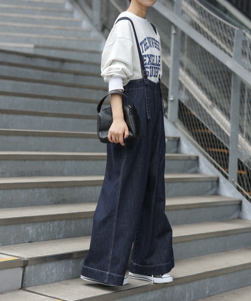CIAOPANIC TYPY(チャオパニックティピー)の「【TYPYDENIM】サス付きワイドパンツ(デニムパンツ・レディース・ブラック/ネイビー・SMALL/MEDIUM/LARGE)」の18枚目の写真
