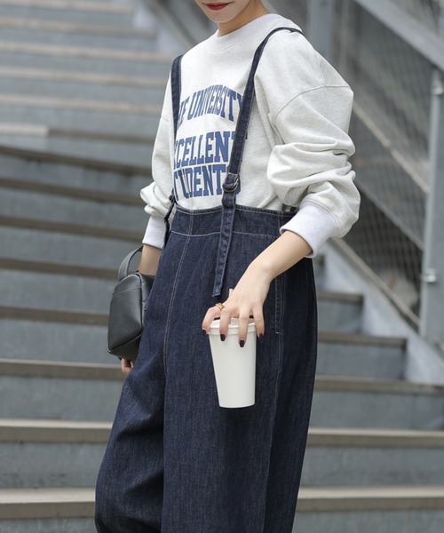 CIAOPANIC TYPY(チャオパニックティピー)の「【TYPYDENIM】サス付きワイドパンツ(デニムパンツ・レディース・ブラック/ネイビー・SMALL/MEDIUM/LARGE)」の20枚目の写真