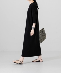kagure かぐれ6分袖ストレートカットワンピースブラックF
