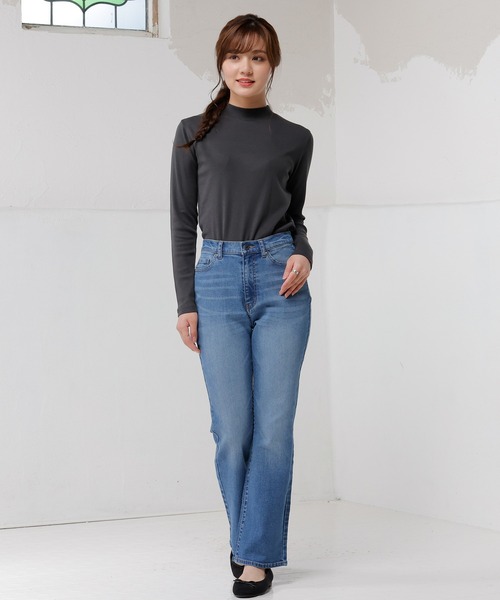 Honeys(ハニーズ)の「オーガニックハイネックTシャツ(Tシャツ/カットソー・レディース・ブラック/パープル/グリーン/アイボリー/レッド系その他/スミクロ・LL/S/M/L)」の20枚目の写真