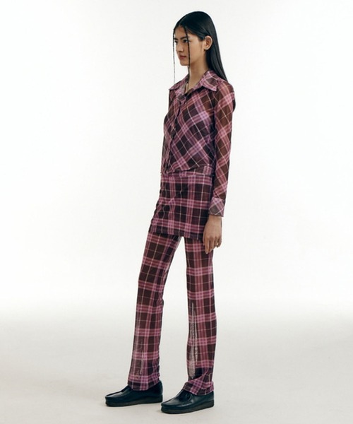 bonjour records（ボンジュールレコーズ）の「【WHYNOTUS/ワイノットアス】mesh skirtpants メッシュスカートパンツ（その他パンツ・レディース・ブルー/ブラウン・M/S）」の2枚目の写真