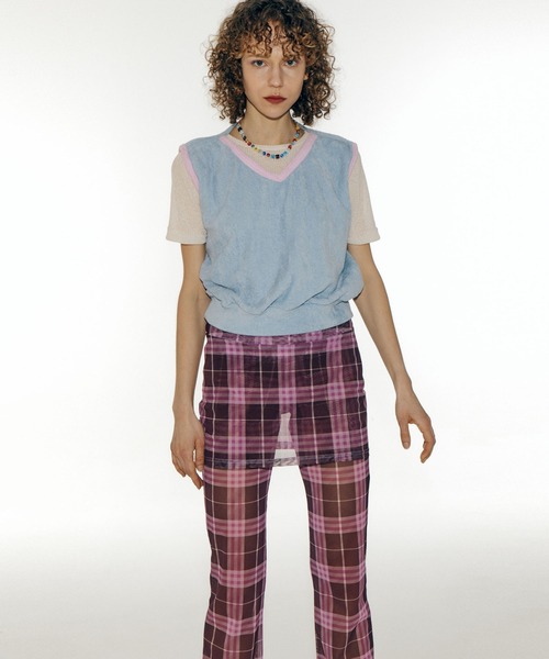 bonjour records（ボンジュールレコーズ）の「【WHYNOTUS/ワイノットアス】mesh skirtpants メッシュスカートパンツ（その他パンツ・レディース・ブルー/ブラウン・M/S）」の9枚目の写真