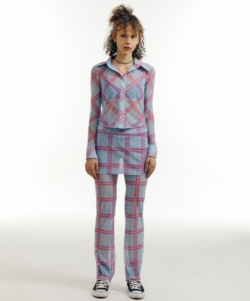 bonjour records（ボンジュールレコーズ）の「【WHYNOTUS/ワイノットアス】mesh skirtpants メッシュスカートパンツ（その他パンツ・レディース・ブルー/ブラウン・M/S）」の16枚目の写真