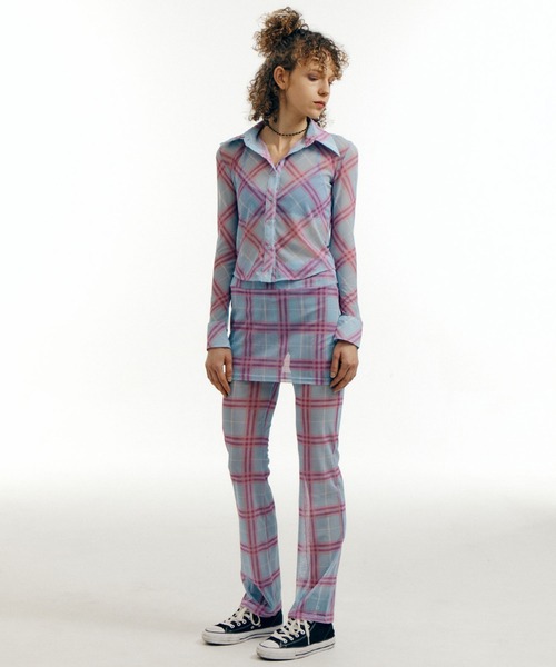 bonjour records（ボンジュールレコーズ）の「【WHYNOTUS/ワイノットアス】mesh skirtpants メッシュスカートパンツ（その他パンツ・レディース・ブルー/ブラウン・M/S）」の17枚目の写真