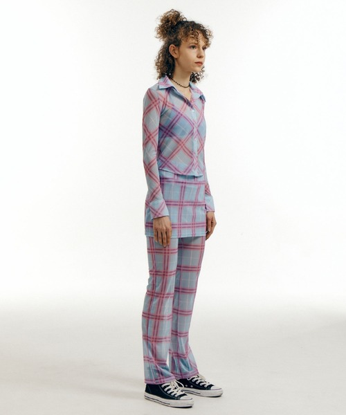 bonjour records（ボンジュールレコーズ）の「【WHYNOTUS/ワイノットアス】mesh skirtpants メッシュスカートパンツ（その他パンツ・レディース・ブルー/ブラウン・M/S）」の18枚目の写真