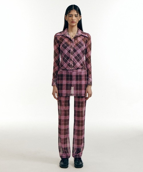 bonjour records（ボンジュールレコーズ）の「【WHYNOTUS/ワイノットアス】mesh skirtpants メッシュスカートパンツ（その他パンツ・レディース・ブルー/ブラウン・M/S）」の19枚目の写真