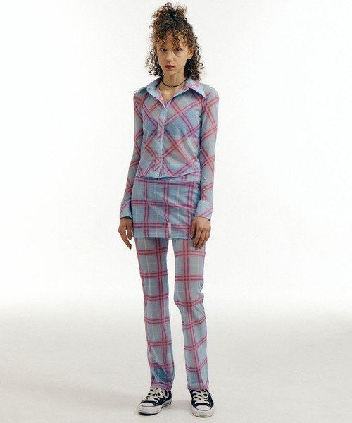 bonjour records（ボンジュールレコーズ）の「【WHYNOTUS/ワイノットアス】mesh skirtpants メッシュスカートパンツ（その他パンツ・レディース・ブルー/ブラウン・M/S）」の14枚目の写真