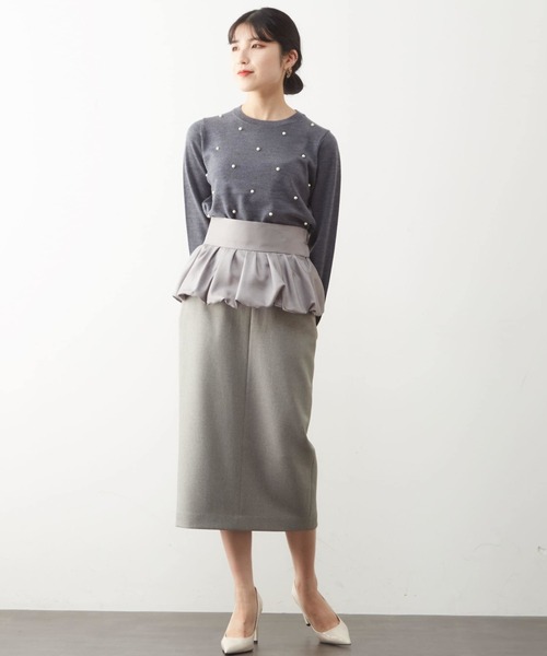 Tiara(ティアラ)の「パールドットニット(ニット/セーター・レディース・アイボリー/ブラック/チャコールグレー・FREE)」の6枚目の写真