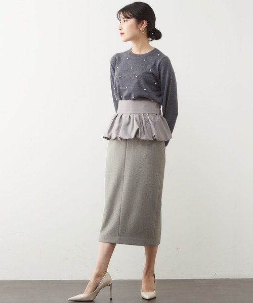 Tiara(ティアラ)の「パールドットニット(ニット/セーター・レディース・アイボリー/ブラック/チャコールグレー・FREE)」の8枚目の写真