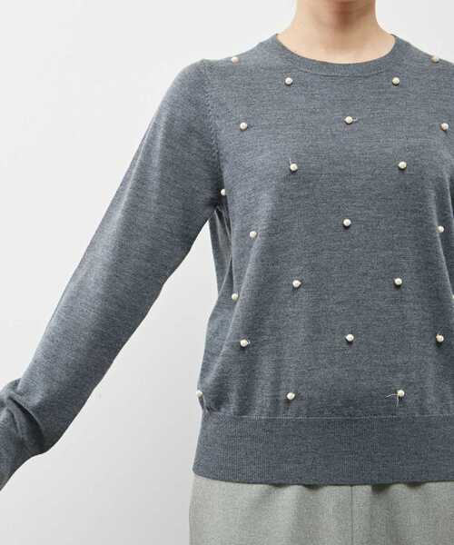 Tiara(ティアラ)の「パールドットニット(ニット/セーター・レディース・アイボリー/ブラック/チャコールグレー・FREE)」の14枚目の写真