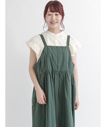 Samansa Mos2 | フリル切替フレンチスリーブブラウス(シャツ/ブラウス)