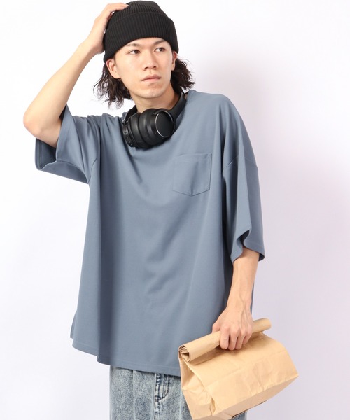 Bling Leads(ブリングリーズ)の「Bling Leads 半袖 梨地BIGクルーネックTee(Tシャツ/カットソー・メンズ・ブラウン/ブルー/ホワイト/ブラウン系その他/ブラック・L/M)」の5枚目の写真